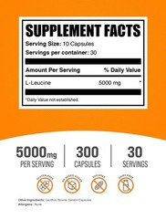 L Leucine Supplement 300 Count 5000Mg Capsules Amino Acid For Fitness Goals