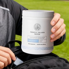 Prebiotic Collagen Bean. Vanilla Protein Pleased Mammoth