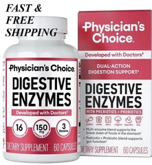 Multi CHOICE Digestive Enzymes – Physician’s Enzymes, Organic Prebiotics – 60 CT