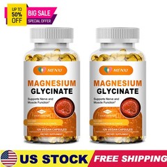 High Absorption Magnesium Glycinate 400mg Relaxation Muscle Nerve Support 2X120