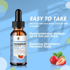 1x Magnesium Taurate Liquid 60ml Drops Magnesium Potassium Supplement 1000mg