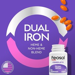 Complete Iron Supplement Caplets for All Ages 12+, 30 Count – Fast Absorption