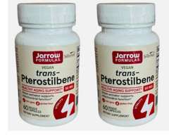 2x Jarrow Formulas, Inc. Vegan trans-Pterostilbene 50 mg 120 Veg Caps exp 08/26