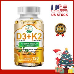 Vitamin D3 5000 IU + K2 200mcg – Immune & Bone Support, Strength 120pills