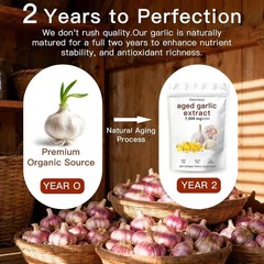 Odorless Garlic 7500mg Per Servings, 300 Softgels | 2 Years Aged Garlic Extra…