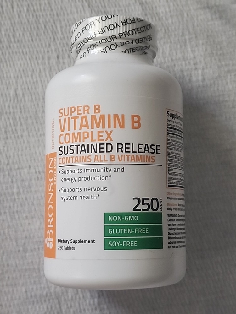 Bronson Vitamin B Complex (Vitamin B1, B2, B3, B6, B9 – 250 Count Exp 7-25