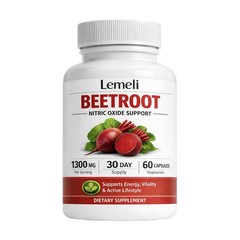 Lemeli Beetroot Capsules 1300mg, Extract Beet Root Lemeli Supplement 60Capsules