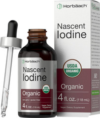 Nascent Iodine 325mcg 4oz Organic Liquid Supplement Non-GMO Gluten Free USA