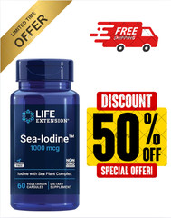 Life Extension Sea-Iodine 60 Capsules Thyroid Support Kelp Bladderwrack Iodine..