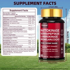 3 Pack Nattokinase Supplement 4000 FU 180 Capsules Non-Gmo, Gluten Free Exp 2028