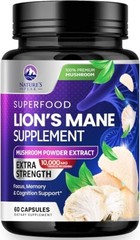Lions Mane Mushroom Capsules 10,000mg Lion’s Mane Supplement Capsules for Memory