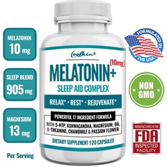 Melatonin + Sleep Aid 120pcs – Ashwagandha, Chamomile, L-Theanine