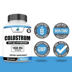 Colostrum Capsules – 1000mg Per Serving, 60 Capsules, USA Sourced Cow