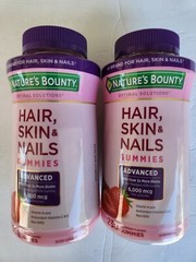 2 New Nature’s Bounty Advanced Hair, Skin & Nails Gummies Biotin 230 ea 07/24