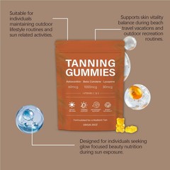 Tanning Gummies Astaxanthin Beta Carotene Sour Watermelon Vegan Sugar-Free 60ct