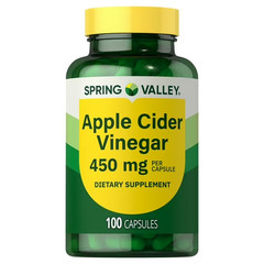 Spring Valley Apple Cider Vinegar Dietary Supplement 450mg 100 Capsules
