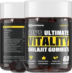 Quixiora Shilajit Gummies, Pure Himalayan, Trace Minerals & Fulvic Acid, 60 Ct