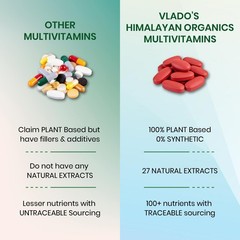 Vlado’s Himalayan Organics Multivitamin for Men & Women with Probiotics 180 Tab