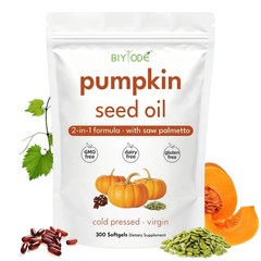 Pumpkin Seed Oil with Saw Palmetto 300 Softgels | Cold Pressed, organic Virgi…