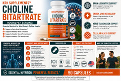 1 pc Choline Bitartrate 900mg Nootropic Fatty Liver Brain Memory Booster
