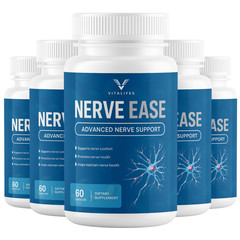 (5 Pack) Nerve Ease Nootropic Nerve Support Max Supplement NerveEase 300 Capsule
