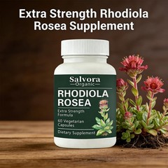 Salvora Organic Rhodiola Rosea 60 Capsules Nutrition Health Supplement Capsules