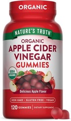 Nature’s Truth Non GMO Organic 500mg Apple Cider Vinegar 120Vegan Gummies