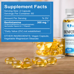 Benfotiamine 300mg (240 Vegetarian Capsules) Vitamin B1 – Gluten Free – Non GMO