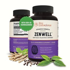 Live Conscious KSM-66 Ashwagandha Supplement w/L Theanine & AlphaWave – ZenWe…