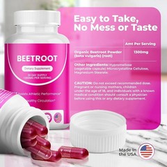 3X Rosabella Organic Beet Root 60 Capsules Natural Energy Boost Blood Pressure