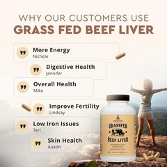 Ancestral Supplements Grassfed Beef Liver – 180 Capsules 500mg EA sealed