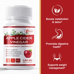 ▶ Apple Cider Vinegar Capsules – 3000mg with The Mother ACV Vegan Keto Pills