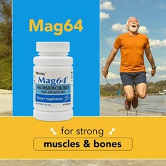 Pharma – Mag64 Magnesium Chloride with Calcium Tablets – 60 Counts