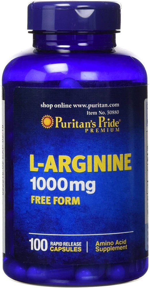 Puritan’s Pride L-arginine 1000 Mg Capsules 100 Count White 4332490165