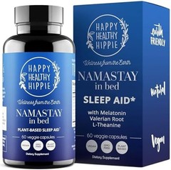 Natural Sleep Aid Melatonin Valerian Root L-Theanine 60 Count