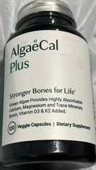 AlgaeCal Plus Stronger Bones Veggie Capsules 120 Count Exp: 9/27, Sealed