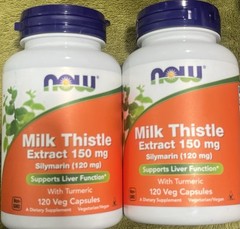 NOW Milk Thistle Extract -150 mg, 120 capsules X2, Sealed, 10/28￼