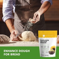 Kate Naturals Sunflower Lecithin Powder for Baking Bread, Gummies, Cooking.