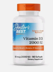 New & Sealed Doctor’s Best – Vitamin D3 50 mcg (2000 IU) 180 Softgels Exp 2027