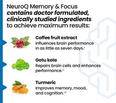 LifeSeasons NeuroQ Brain Health Memory & Focus 60 Veg Capsules Exp 7/2028