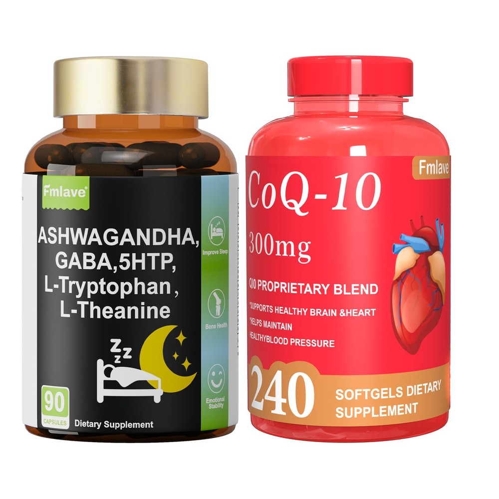 CoQ10 300mg Heart Health + GABA 5-HTP, Sleep Support, Relieve Stress & Anxiety
