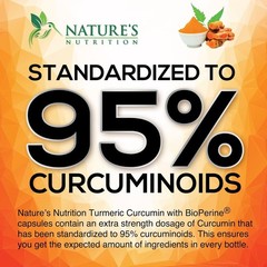 Turmeric Curcumin Highest Potency 95% 1950mg with BioPerine Black Pepper Extract