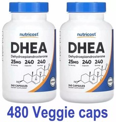 2 x DHEA 25mg – 480 CAPSULES (2×240) by NUTRICOST !!-MEGA PACK-!!!