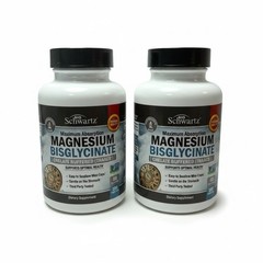Magnesium Bisglycinate Chelated Supplement 180 Count Pack of 2 High Absorption