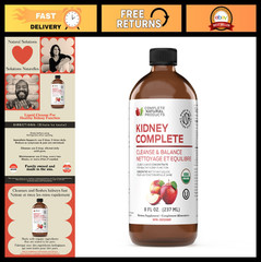 Organic Kidney Support Liquid – 8oz Detox Cleanse with Apple Cider Vinegar & Lem
