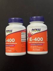 2 x NOW Vitamin E-400 IU Mixed Tocopherols Antioxidant Protection 100 Softgels