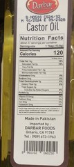 Darbar Castor Oil 16 oz Glass Bottle 蓖麻子油