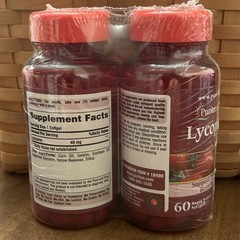 Lycopene 40mg 60 Softgels Prostate/Heart Health Puritan Gluten Free – 2 pack
