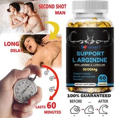 L-Arginine 3000 MG, Extra Strength Nitric Oxide & Circulation Boost, 60 Caps