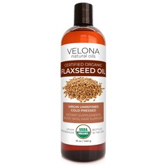 Velona USDA Certified Organic Flaxseed Oil 2 oz – 7 lb | 100% Pure and Natural C